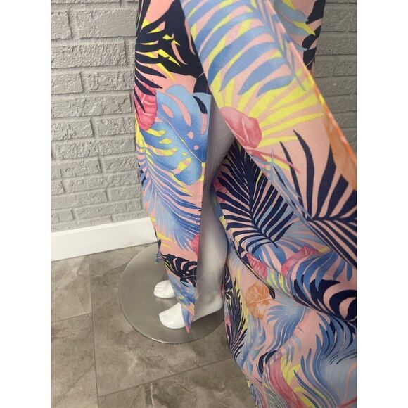 Multicolored Women Palm Print Fly Away Pant Size S - Picture 4 of 6